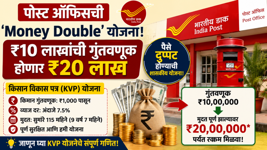 Post Office KVP Yojana: पोस्ट ऑफिस KVP योजना 115 महिन्यांत पैसे दुप्पट कसे होतात?